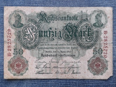 50 Mark 1910 Germania / seria 2825729 foto