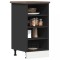 Gossi dulap inferior, negru, 40x44,5x81,5 cm, pal
