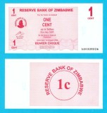 Zimbabwe (p#33) 1 Cent 2006 UNC 'Banca de rezervă' serie: AA0338326; (ROG CITITI DETALIILE!)