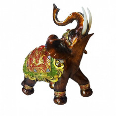 Statueta Decorativa, Elefant cu trompa in sus, Maro, 20 cm, GA24407