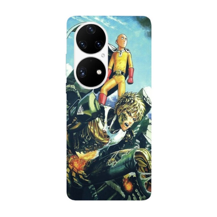 Husa compatibila cu Huawei Nova Y70 model Saitama and Genos One Punch Man, Silicon, TPU, Viceversa
