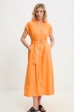 Answear Lab rochie culoarea portocaliu, midi, evazată