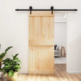 Cumpara ieftin Usa glisanta Natural si Negru 85 x 210 cm Lemn de Pin Solid