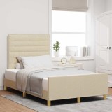 VidaXL Cadru de pat cu headboard Crem 120 x 200 cm țesătură