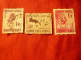 3 Timbre Sud-Vest Africa (Namibia) 1954 - Motive locale , stamp., Stampilat