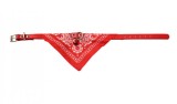Cumpara ieftin Zgarda caini si pisici cu bandana, esarfa, 39 x 1.5 cm, clopotel, rosu, Oem