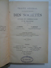 TRAITE GENERAL DES SOCIETES CIVILES ET COMMERCIALES - HOUPIN / BOSVIEUX - 1925 - Societati comerciale foto