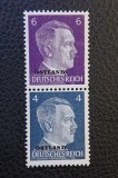 Ostland / Ocupația Germană WWII (1941&ndash;1943) - Pereche Verticală 4Pf &amp; 6Pf Supratipar "OSTLAND" (MNH cu gumă originală intactă fără șarnieră) BN1