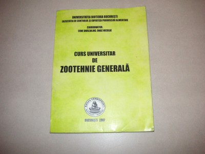 CURS UNIVERSITAR DE ZOOTEHNIE GENERALA - ONAC NICOLAE foto