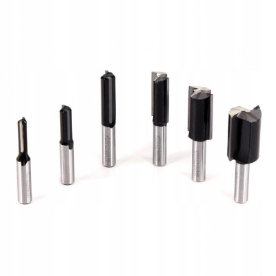 BOSCH Set 6 freze drepte de profilat canturi, tija 8 mm foto