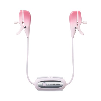 Clame pentru Sfarcuri Gemini Lovense, Bluetooth Control, Free App, Silicon, Roz foto