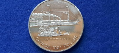 CANADA 1 DOLLAR 1991 argint foto
