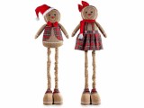 Set 2 figurine Turta Dulce, picioare alungibile textil multicolor 24 x 17 x 120 H