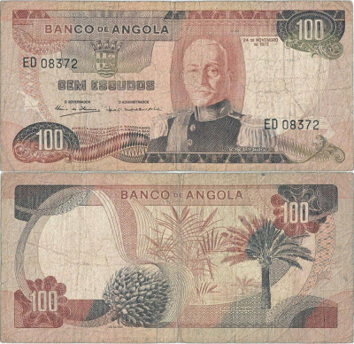 1972 ( 24 XI ) , 100 escudos ( P-101 ) - Angola foto