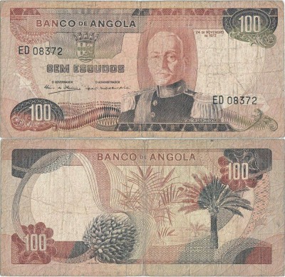 1972 ( 24 XI ) , 100 escudos ( P-101 ) - Angola foto