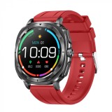 Cumpara ieftin Smartwatch iSEN ET492, Curea silicon rosu, 1.43 AMOLED HD, HRV, ECG, Monitorizare sanatate, Functii sport, Bluetooth Call, 380 mAh, Android 5.0 or iOS