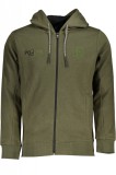 Cumpara ieftin Hanorac sport barbati cu fermoar si imprimeu cu logo verde inchis, 2XL