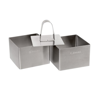 Set 2 forme decorare patrate si presa, inox, 7x7x5cm - Zokura foto