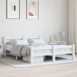 VidaXL Cadru de pat, alb, 140x200 cm, lemn de pin masiv 322071
