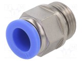 Racord push-in simplu PNEUMAT - 0,95&divide;15bar alamă nichelată BLUELINE