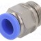 Racord push-in simplu PNEUMAT - 0,95&divide;15bar alamă nichelată BLUELINE