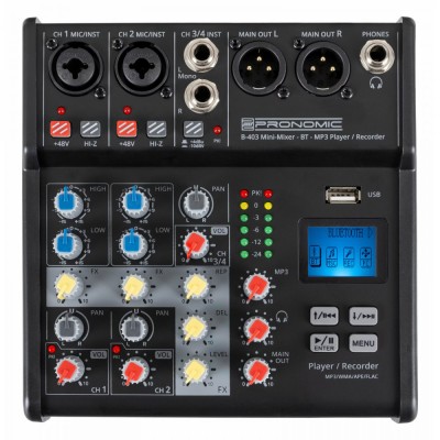 Pronomic B-403 Mini Mixer Bluetooth USB Recording foto