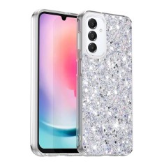 Husa cu sclipici Samsung Galaxy A16 Techsuit Sparkly Glitter, alb foto