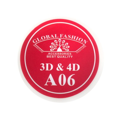 Gel UV 4D plastilina, gel plastart, Global Fashion, A06, 7g, rosu foto
