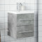 Dulap pentru chiuveta de baie, lavoar &icirc;ncorporat, gri beton GartenMobel Dekor