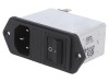 Conector Alimentare AC Schaffner C14, 4A, 250VAC, Montare Panou, FN282-4-06