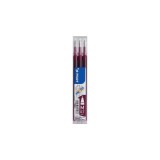 Pachet 12 buc set 3 Rezerve Roller Frixion Ball Pilot 0.7 mm varf mediu Rezerva Roller Frixion Bordeaux Pilot 3 buc/set