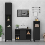 Gossi dulap de chiuveta, negru, 80x33x60 cm, lemn prelucrat