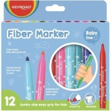Carioci colorate Keyroad Baby line KR972319, 12 culori, blister carton