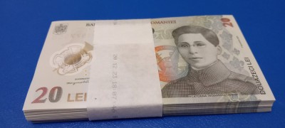 Lot 100 Bancnote 20 lei 2023 UNC Ecaterina Teodoroiu foto