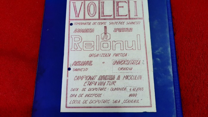 program Relonul Savinesti - U Craiova