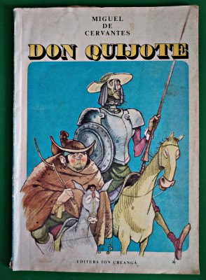 Don Quijote Miguel de Cervantes Creanga 1986 ilustrata color 33/23 cm GRATUIT foto