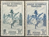 Africa Occidentală Franceză (AOF) &ndash; Mauritania, 10c &bdquo;Dansator Mauritanian&rdquo; &ndash; pereche de mărci