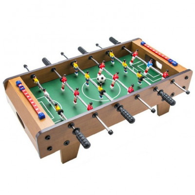 Mini Masa de Fotbal cu Teren si 18 Jucatori Flippy, 6 Manere, cu Tablou pentru Scor, din Metal, Lemn si ABS, 50 x 25 x 16 cm, cu Picioruse, pentru cop foto