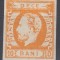 ROMANIA 1871 LP 31 REGELE CAROL I CU BARBA 10 BANI PORTOCALIU GUMA ORIGINALA SARNIERA