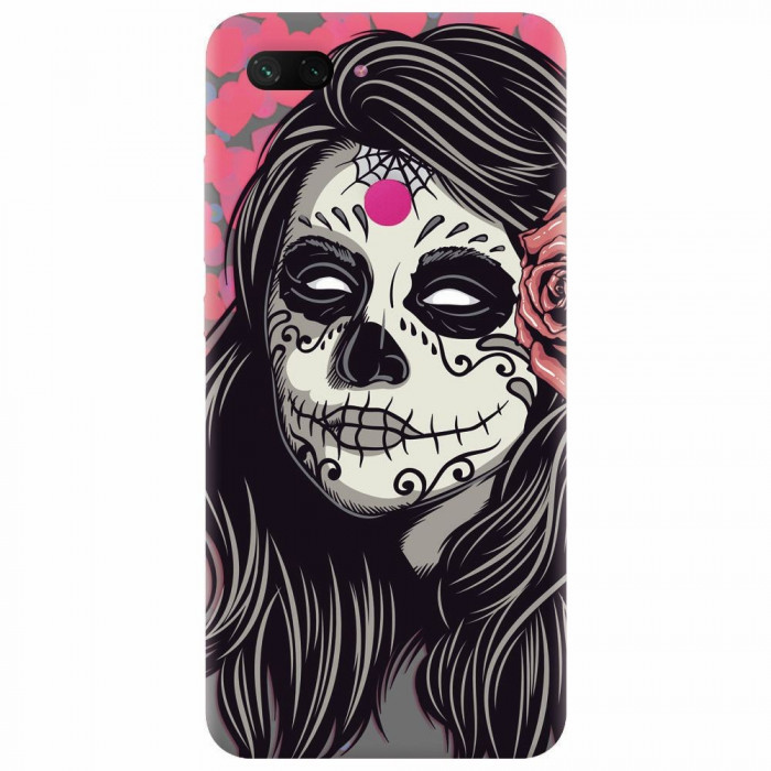 Husa silicon pentru Xiaomi Mi 8 Lite, Mexican Girl Skull