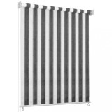 Cumpara ieftin Jaluzea tip rulou de exterior, dungi antracit și alb 80x230 cm