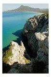 Tablou Canvas Peisaj St&acirc;ncos la Malul Mării Ocean Munte Natură, 26 x 39 cm, CMCLASS
