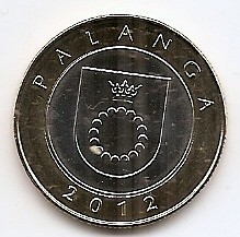 Lituania 2 Litai 2012 - (Palanga) Bimetalic, 25 mm KM-186.1 UNC !!!