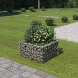 VidaXL Strat &icirc;nălțat gabion, 90 x 90 x 50 cm, oțel galvanizat