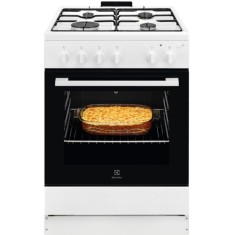 Aragaz Electrolux LKG604013W, Gaz, 4 arzatoare, Autocuratare Catalitica, Timer mecanic, Aprindere integrata plita si cuptor, Grill Electric, Rotisor,