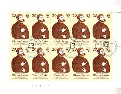 M2 ZC 2 - Colita foarte veche - Germania Democrata - DDR - Martin Luther - bloc foto