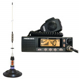 Kit Statie radio CB President Johnson II ASC + Antena CB PNI ML70, lungime 70cm, 26-30MHz, 200W