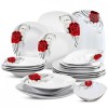 Set de Masa 12 Persoane 40 piese Portelan Trandafir Rosu 1258 ArtCraft