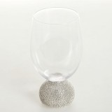 Pahar elegant cu picior decorat cu strasuri 496 ml