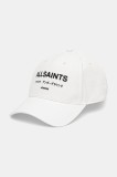 AllSaints șapcă de baseball din bumbac culoarea alb, cu imprimeu, 29AS101819